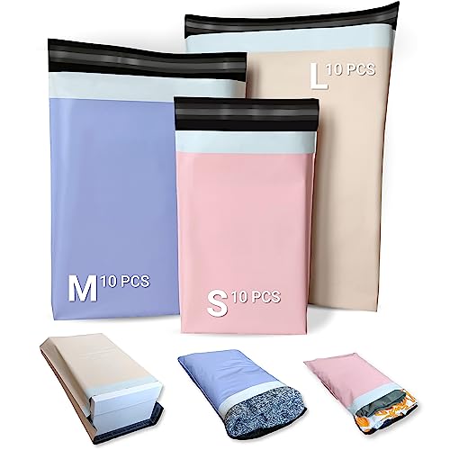 KBWONDERS Pack 30 Pochette Colis Vinted Avec Poignée - Enveloppe Plastique Opaque Étanché & Résistante 10kg+