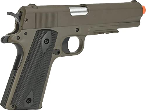 Evike Airsoft - Cybergun Colt Licensed M1911A1 Full Size Airsoft Spring Pistol w/Metal Top (Color: Tan)