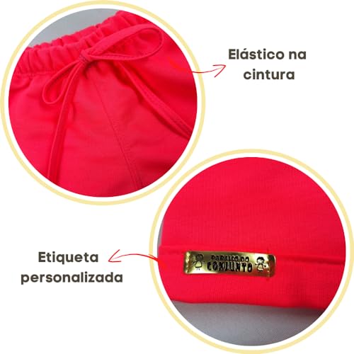 Shorts Moletinho Infanto Juvenil Menina Cores Neon Praia (3, Pink)