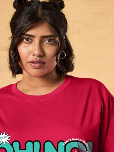 Image of Bewakoof Women's Cotton Cartoon Oversized Fit T-Shirt