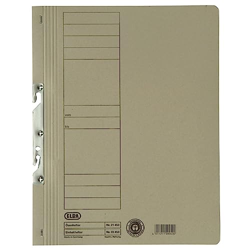 Grapado de cartón gris ELBA para archivo y organización de documentos en carpetas