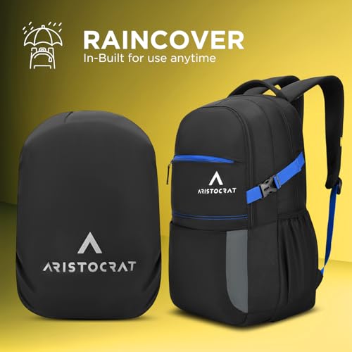 Image of Aristocrat Smash Formal Backpack 32 Liters With Laptop Compartment for Men & Women With Bottle Pocket Rain Cover Organiser Trolley Sleeve Padded Back & Shoulder Strap