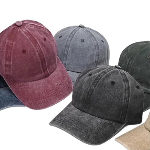 Casquette de baseball en coton lavé effet petit visage rétro