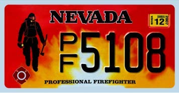 OPO 10 - Set mit 7 Metall USA Auto LIZENZPLATTEN - Repliken von echten amerikanischen Feuerwehrplatten