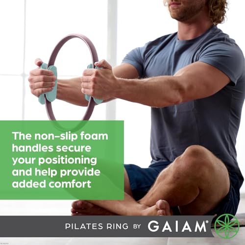 Image of Gaiam Pilates Ring Fitness Circle, Toning Arms, Legs & Core | 15 inch Magic Circle | Foam Padded Handles | Lightweight & Flexible | Home & Studio | Includes Exercise Guide