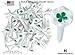 NorthPointe 1 ½” Plastic Golf Tees – Short Tees for Irons, Par Threes, Hybrids, and Driving Range - Pack of 50 or 100 Bulk in High Visibility White Durable Plastic (100, Shamrock, 1 1/2)
