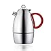 Minos Moka Pot Espresso Maker - 3 cup - 5 fl oz - Stainless Steel and Silicon Handle- Suitable for Gas, Electric And Ceramic Stovetops