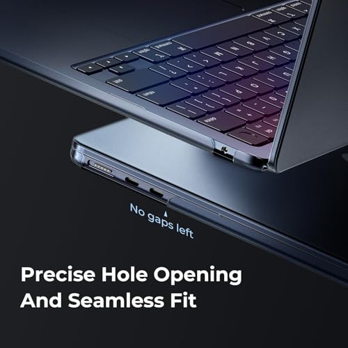 Image of EooCoo Case Compatible with MacBook Air 13 inch M5 2026-2022 M4 M3 M2 A3449 A3240 A3113 A2681, Matte Hard Shell Scratch Resistant Protective Cover for Mac Air 13.6 inch, Original Midnight