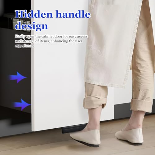 Image of PRETYZOOM Foot Pull Cabinet Handle Carbon Steel Hidden Toe Pull for Kitchen Trash Drawer Hands-Free Easy Installation