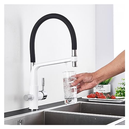 Filtre robinet cuisine eau potable blanc mitigeur orientable 360 eau chaude froide