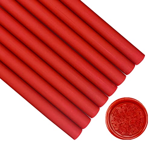 Red Wax Sealing Sticks for Wax Seal Stamp, ONWINPOR 8PCS Glue Gun Wax Seal Sticks for 0.43’’ Glue Gun, Great for Wedding Invitations, Wine Packages, Cards Envelopes, Gift Wrapping (Red)