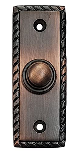 Adonai Hardware Rectangular Georgian Brass Bell Push or Door Bell or Push Button (Antique Copper)