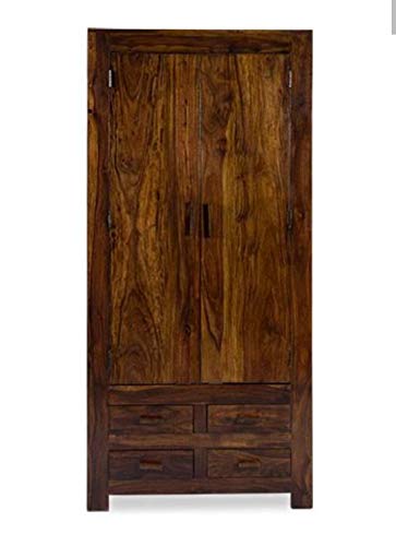 Image of Sheesham Solid Wood Romeo Storage Wardrobe for Bedroom