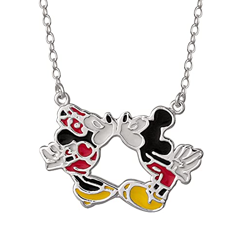 Disney Mickey & Minnie Mouse Pendant Necklaces – Officially Licensed Jewelry for Women – 18K Gold or Silver-Plated Styles