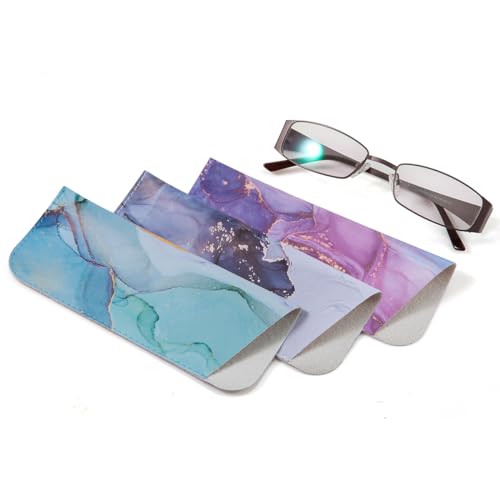 Image of TRIUMPH VISION 3 Pack Reading Glasses Pouch - Soft Eyeglasses Bag Portable Cloth Eyewear Case