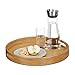 Produktbild Relaxdays Serviertablett Bambus rund, erhöhter Rand, Gastrotablett, Grifflöcher, HxBxT: 5 x 38,5 x 38,5 cm, Holz, natur