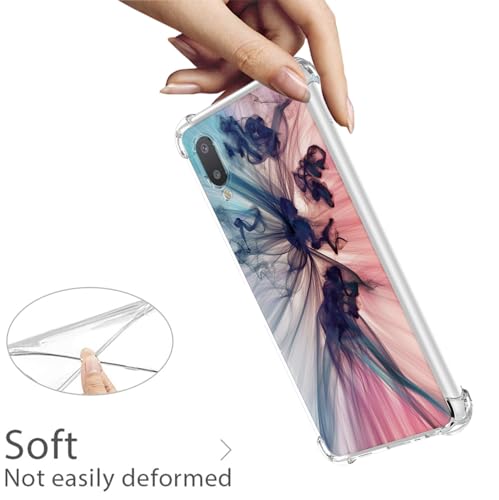 WEIOUHR Capa para Galaxy A02 Samsung A02 transparente macio TPU design padrão abstrato, capa protetora leve resistente a arranhões, para Samsung Galaxy A02 (166) (Deep Blue Pink)