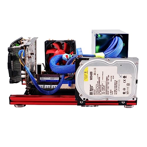 Gabinete Mini ITX de aluminio con diseño de estructura abierta para ensamblaje DIY, ideal para gaming y configuraciones ahorradoras de espacio miniatura 5