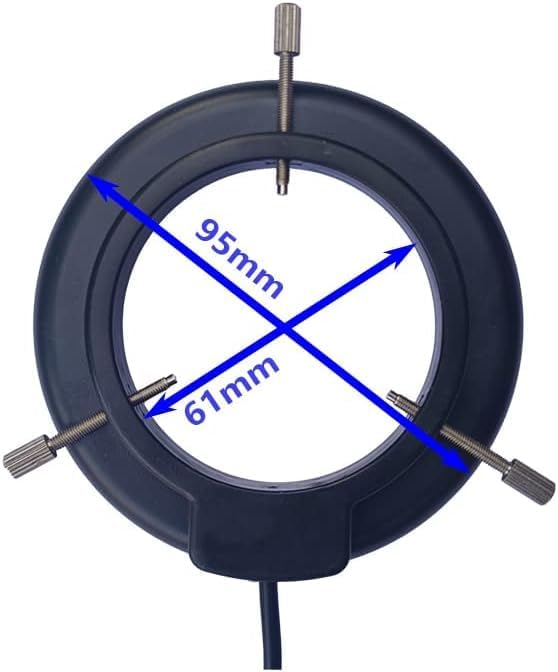 Miniatura 5 de Iluminación de anillo LED para microscopio, USB 5V 144 temperatura de color ajustable, 4 zonas, RGB, fuente de lámpara de enfoque para monocular,