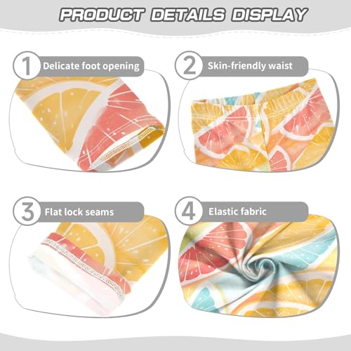 KLL Citrus Floral Colorful Lemons Toddler Girls' Legging Stretchy High Waisted Workout Pants Running3