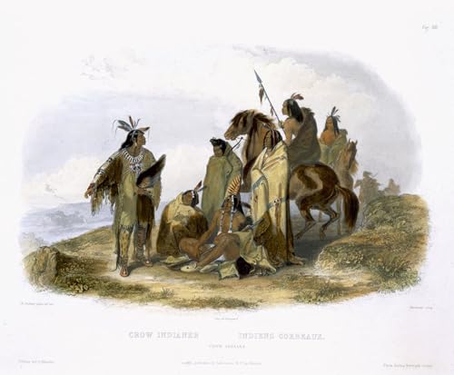 Tableau Toile Affiches d'Art Indiens corbeaux Karl Bodmer décoration murale salon 60x90cm