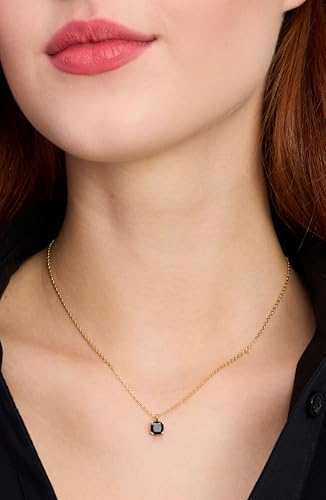 kate spade new york Little Luxuries 6mm Square Pendant, Jet, One Size2