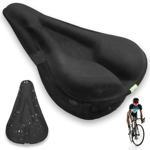 Nexara Protector de Sillín de Gel para Bicicleta – Cubresillín Acolchado 20×27 cm para Uso Diario en Bici Urbana o Estática