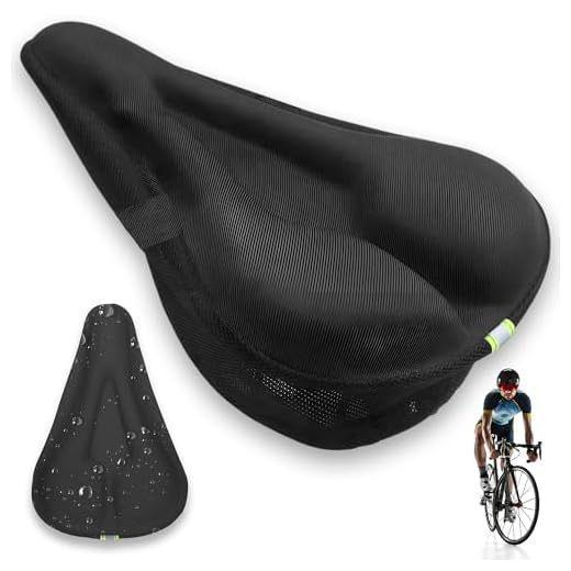 Nexara Protector de Sillín de Gel para Bicicleta – Cubresillín Acolchado 20×27 cm para Uso Diario en Bici Urbana o Estática