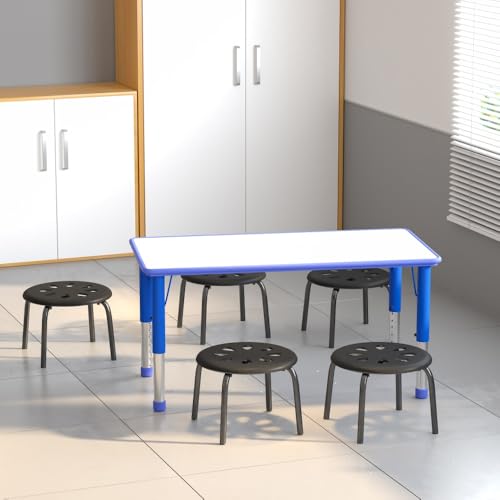 Flash Furniture Bentley Plastic Nesting Stack Stools, 11.5'Height, Black (5 Pack)
