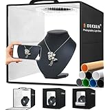 DUCLUS 撮影ボックス 30cm 折りたたみ 簡易写真スタジオ 120個のLEDライト・調光10段階・6色PVC背景・2色紙背景・2光拡散布・バッグ付