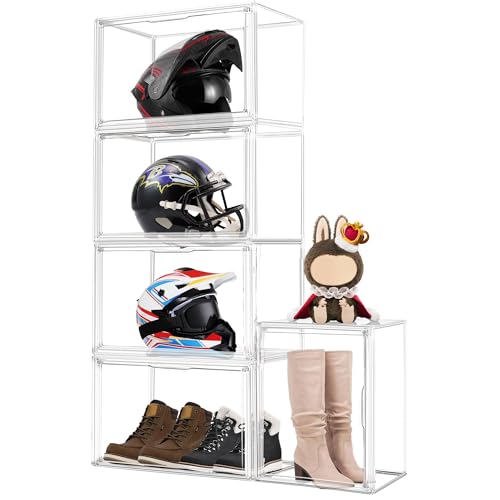 Schuhaufbewahrungsbox, XXX-Große Extra große Acryl Display Case 45x33x33 cm Transparente Sneaker Schuh Organizer Klare Plastik Stapelbare Stiefel & Schuh Boxen Große Schaufenster für Helm, Handtasche