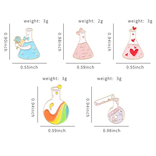 5 pezzi carino chimico becher smalto distintivi