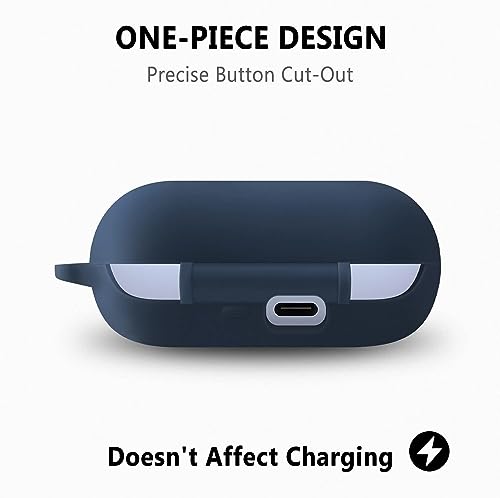 Image of Silicone Cover Compatible with Sony WF C700N Case, Soft, Shockproof (Fits only Sony WF-C700N Earbuds case, Bluetooth Earbuds & Charging case not Included) - Dark Blue