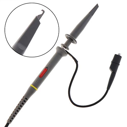 Image of 2pcs P6020 Upgraded Oscilloscope Clip Probes Kit 20MHz Fully Insulated BNC End Probe with Accessories Kit 1X 10X (Pack of 2)