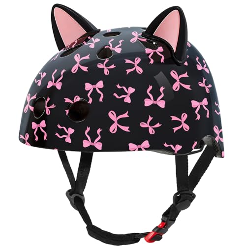 Image of Kids Bike Helmet for Girls 3-5 /5-8 /8-14, Adjustable Helmet with DIY Cat Ears, Cute Toddler Youth Helmets for Skateboard Scooter Cycling Roller Skating