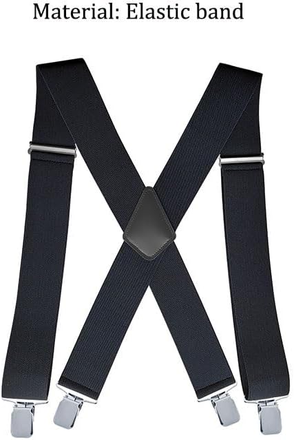 Man Elastic Band Suspenders 4clamp X Type Adjustable Casual Multicolored Optional