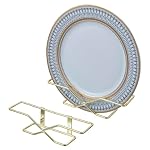 MyGift Deluxe Wall Mounted Brass Tone Metal Wire Vertical Hanging Plate Holder Rack, Decorative Modern Minimalist Hangers for 10 Inch Collectible Plates, Set of 2