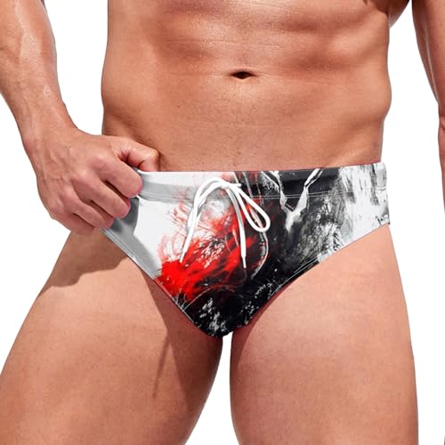 Generisch 2025 Moda Hombre Ocio Hawaii Suave Cómodo Natación Hot Springs con Bañador Triangular Un Hombre, Blanco, XXL