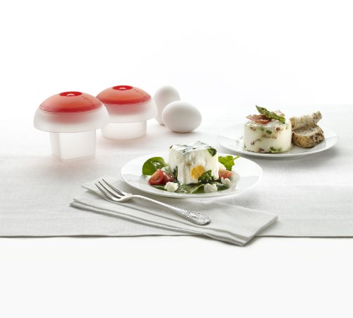 Lékué Microwave Ovo Egg Cooker | Set of 2 | x1 Round & x1 Square Egg Mold | Fast Egg Cooker in Pan or Microwave | Add Vegetables For Mini Omelets | Dishwasher Safe | Cooking Guide & Recipes Included by Lekue - Image 2