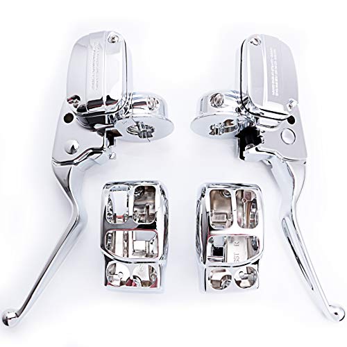 Hydraulic Brake Clutch Handlebar Control Kit Switch Housings For 14-Up Harley-Davidson Touring Flht Flhx Road Glide 47-701 (Chrome) #TOP2