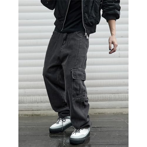 Men's Baggy Jeans Hip Hop Trousers Wide Leg Denim Pants Jeans Streetwear Korean Cargo Trousers2