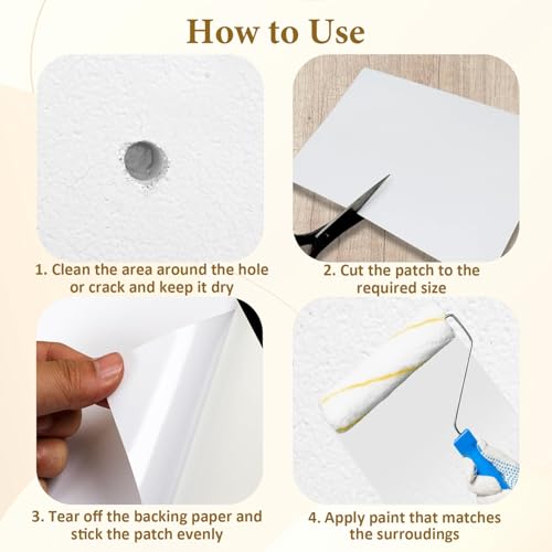 image for MetFun 20 Pieces Vinyl Siding Repair Patch Kit, White Self-Adhesive Pa