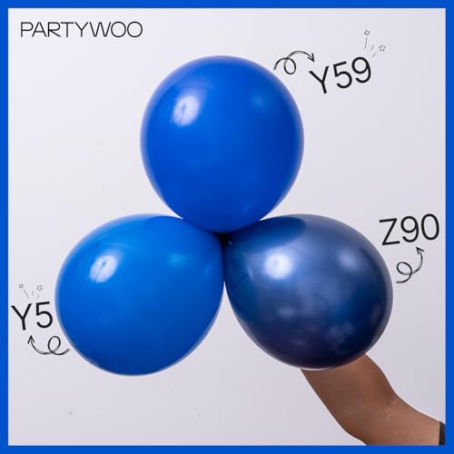 Image of PartyWoo Dusty Blue Balloons 50 pcs 12 Inch Matte Dark Boho Blue Balloons for Graduation Baby Shower Gender Reveal Under the Sea New Born Birthday Party Decorations Blue-Y5-1