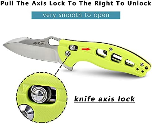 Albatross Premium Hunting Folding Pocket Knife 7.25" EDC Knife with Quick Axis Lock, Ball Bearing Assisted Opening, 3Cr13MoV Satin Blade & Lightweight FRN Handle for Camping, Survival (Green) - FK036SC-GN