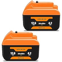 BatPower 2-Pack Replacement Battery Compatible with DeWALT 20V/60V MAX Flex System, 12.6Ah Ultra High Capacity Lithium-Ion Battery DCB612 DCB609 2 Packs