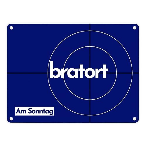 Bratort Metallschild in 15x20 cm mit Spruch: Bratort Am Sonntag ein dekoratives Blechschild für die Küche Kochen Braten Backen lustig Dekoration