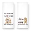 Love is Wet Noses Slobbery Kisses Fun Kitchen Towels 2 Pack Sweet New House Gifts for Dog Lovers Christmas Birthday Housewarming Gifts for Dog Parents Friends Neighbors