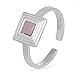 Louise Kragh Ring Gold - Goldring Damen Porzellan Quadrat Grau - Pyramid-Serie Farbe Heather - 925 Sterling Silber Größe 54-56 - PYR0401HEAs