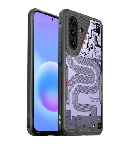 Image of KAPAVER iON-X Back Cover Case Compatible with Samsung Galaxy A57 (TPU + Poly Carbonate | Cyber-i Smoke Black)