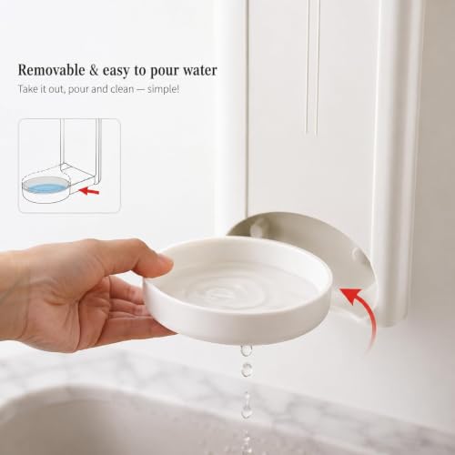 Image of Wall Mounted Umbrella Holder, White, Self Adhesive Stand with Removable Water Drip Tray, Foldable Space Saving Rack, 2.5kg Load Capacity